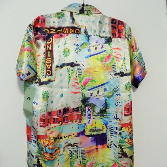 NEW Fresh Prints Retro Italian Designer Style Men Short Sleeve Miami Beach - Picture 4 of 4
